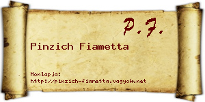 Pinzich Fiametta névjegykártya